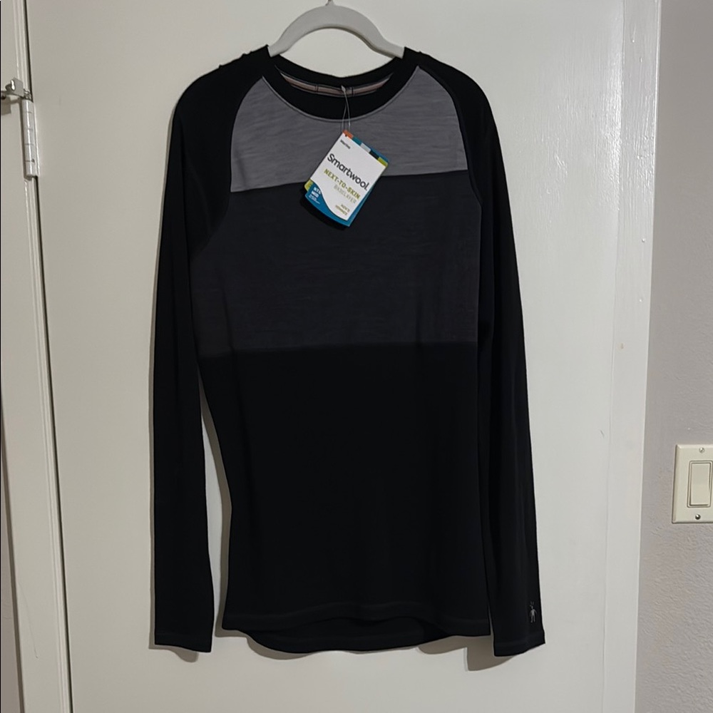 Smartwool Black and Gray Long Sleeve Shirt